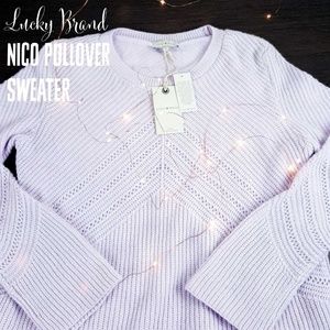 Lucky Brand Lilac Cashmere Nico Pullover Sweater